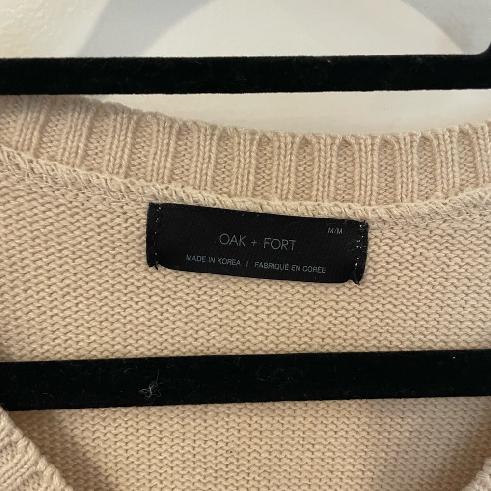 OAK + FORT Beige V-Neck Sweater Vest - Picture 9 of 9
